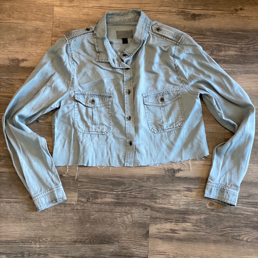 Button down crop top